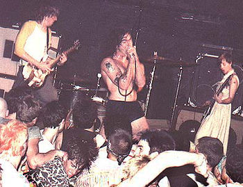Black Flag performing in 1984. Left to right: ...